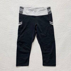 Lululemon‎ Run Mod Moves Crop Leggings, Black/White/Grey
